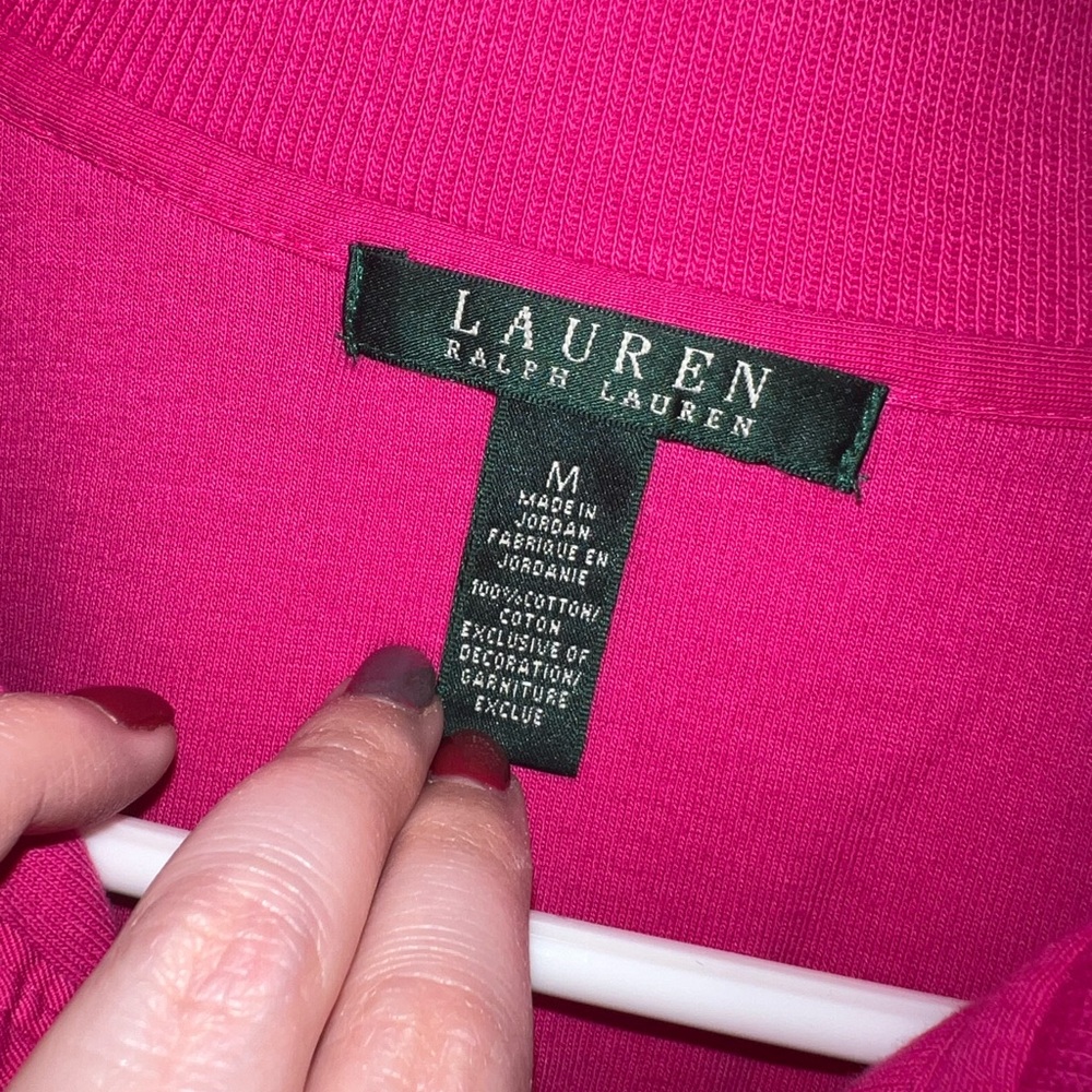 Ralph Lauren Pink Quarter Button Up Sweatshirt - Picture 7 of 12